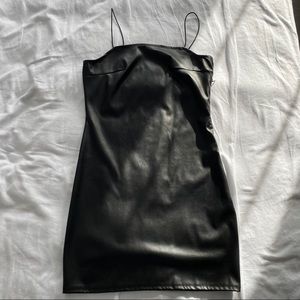 leather body con dress
